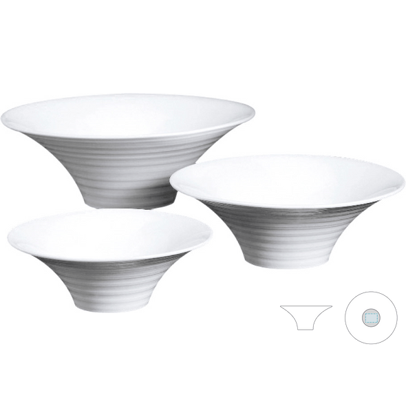 White Porcelain Fluted Bowls